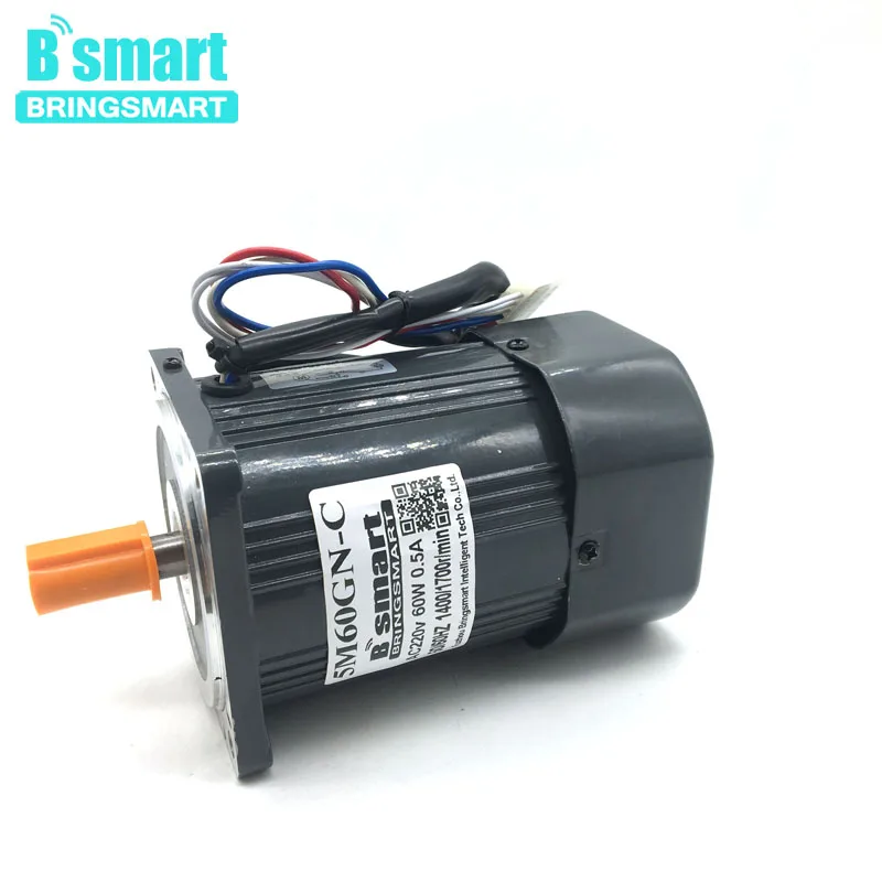 Bringsmart 60W 1400RPM/2800RPM Electric Motor 220V High Speed AC Motor With Speed Control CW/CCW Long Life Large Power Motor