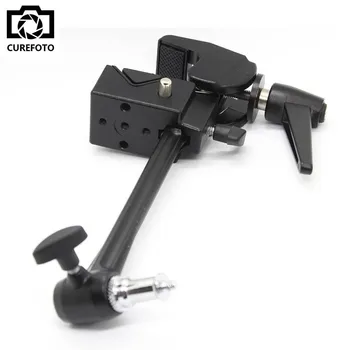 Big Super Clamp With Extension Arm And Standard Stud 1/4&quot; &amp; 3/8&quot; Thread Light Stand Support Clip Photography Photo Studio