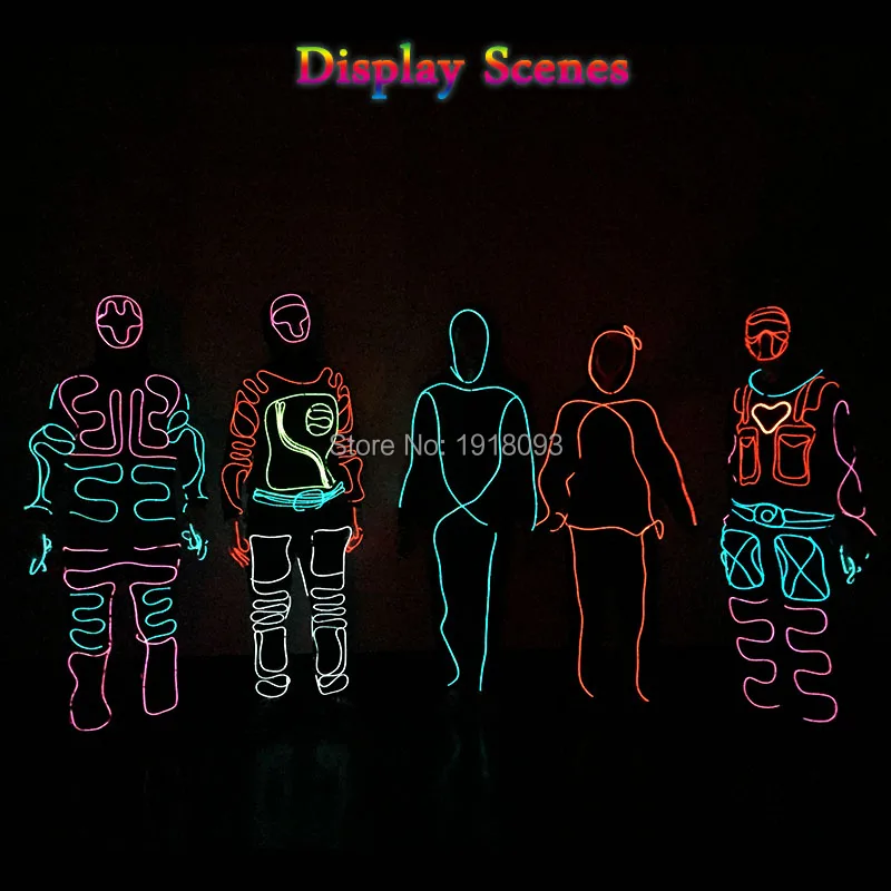 Hot Sales EL Wire Glowing Suit American Talent Show DIY Clothes Material for Party Show Decor