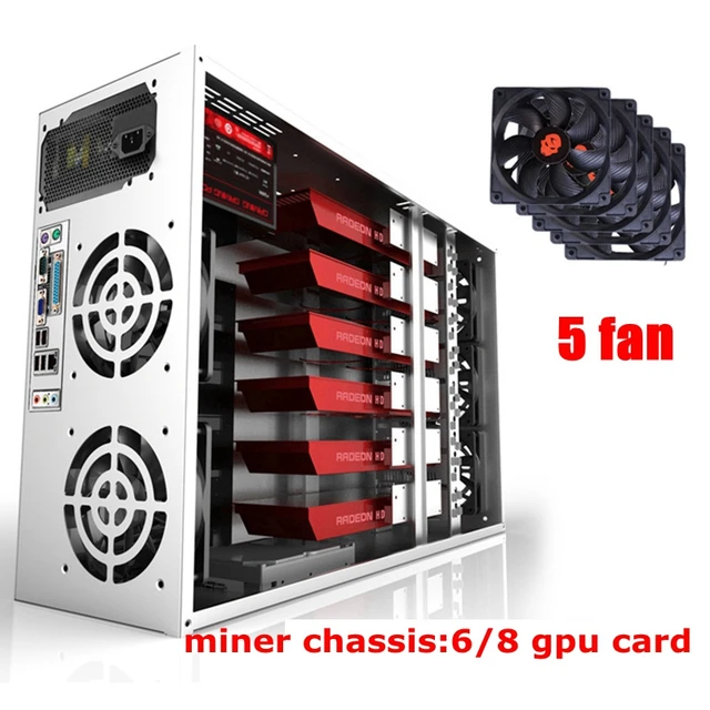 マイニングプラットフォーム用のatx 4u 6/8グラフィックスカード,gpuシャーシ,ethereumマイナー,ビットコインマイニング 用,水平コンピュータサーバーシャーシ