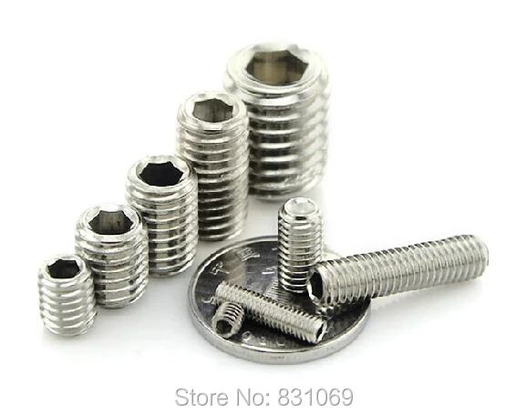 200pcs/Lot  Metric Thread M3x5mm Stainless Steel Hex Socket Set Grub Screw Flat Head Brand New