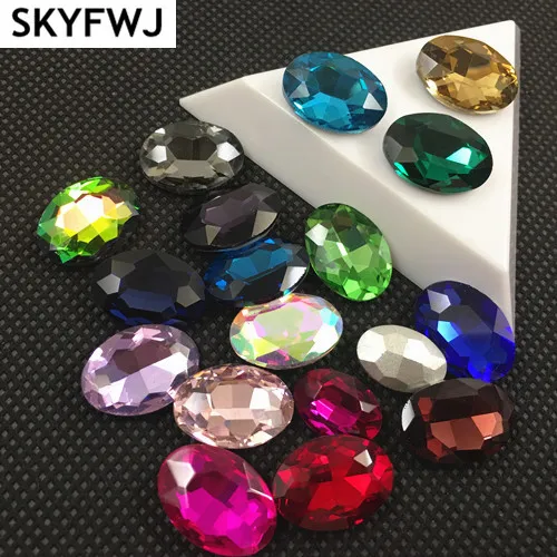 Oval Rhinestone 4x6,6x8,8x10,10x14,13x18,18X25,20x30mm All Colors Pointback Glass Crystal Stones DIY Garment dress making