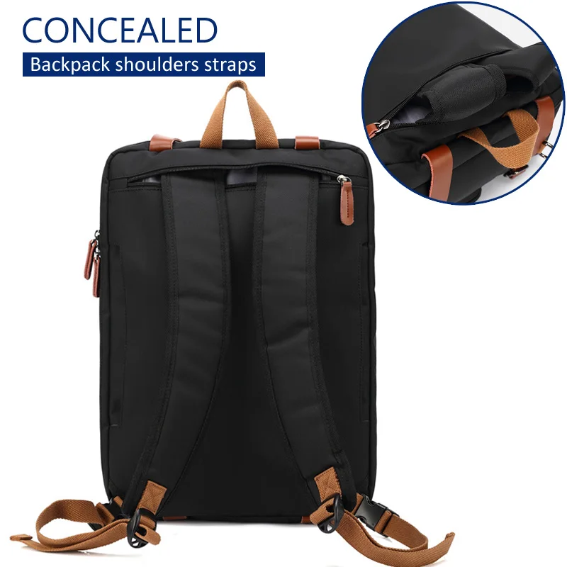 Maletín Convertible de 17 pulgadas para hombre, bolso de negocios, bolsa de mensajero informal para ordenador portátil, bolsas de viaje