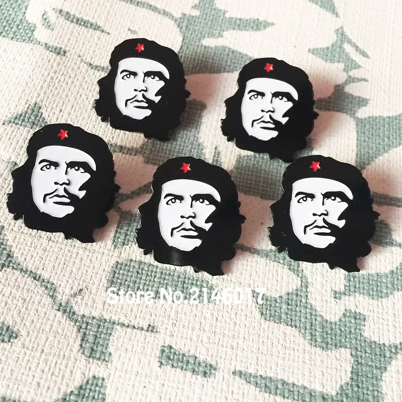 

50pcs Socialist Liberal Military Lapel Pin Gift or Art Metal Craft Che Guevara Rebel Enamel Badges