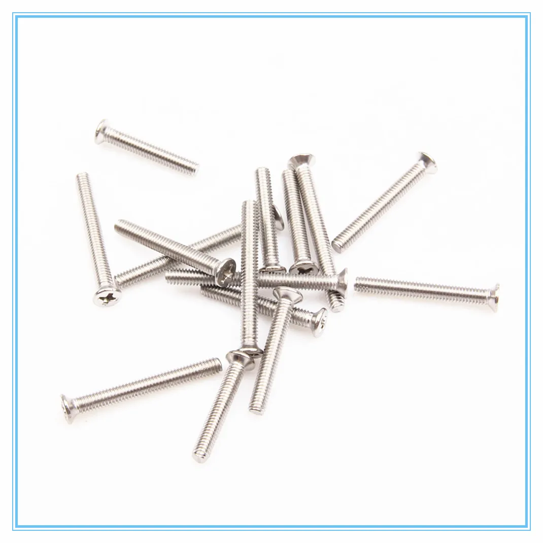 20PCS Iron plated white zinc/color zinc countersunk head screw GB819 cross flat head screw M3/M4/M5*6/8/10/12/16/20/25/30/35mm