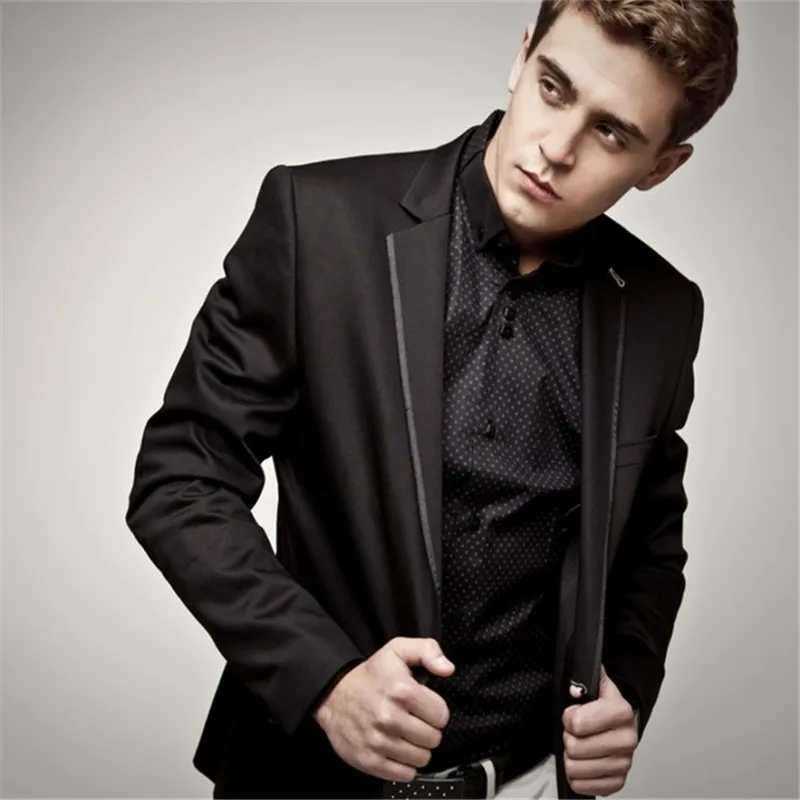 

Black Summer Mens Dinner Party Prom Suit (Jacket+Pant+Tie) Groom Tuxedos Groomsmen Wedding Blazer Suits For Men Stylish