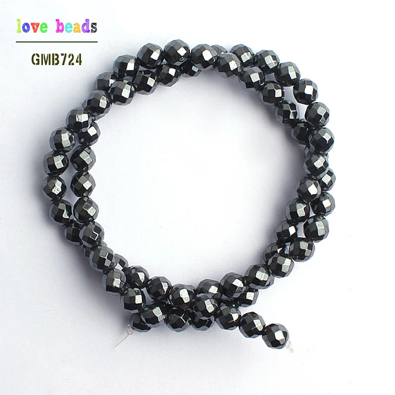 Natural Faceted Black Hematite Stone Beads For Jewelry making 15inches 2/3/4/6/8/10mm Spacer Beads Diy Jewelry