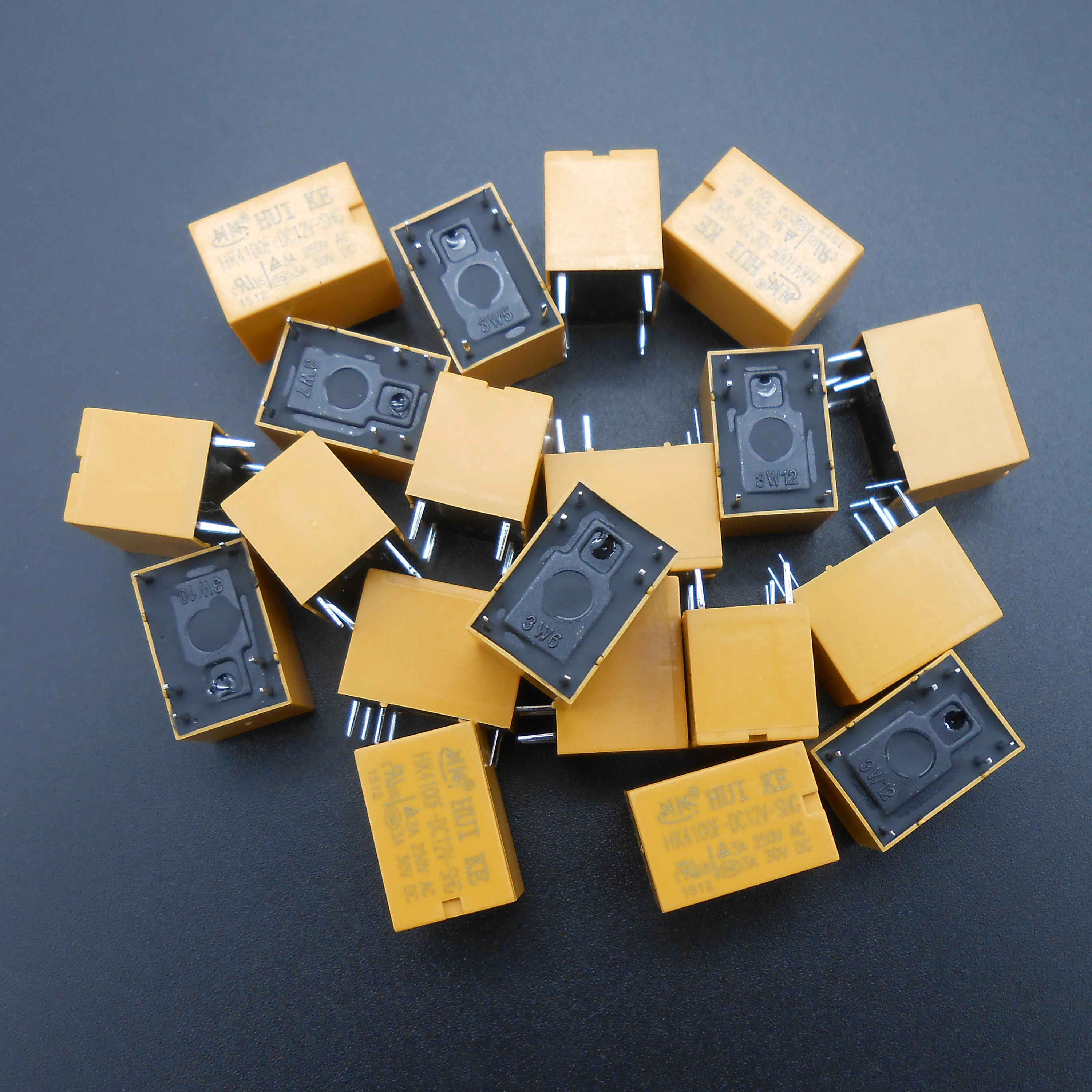 50PCS HK4100F-DC12V-SHG DC 12V Volt Yellow Power Relay DC12V 3A 6 PINS HUI KE 1C 1A 1B 750VA/90W 120ohm HuiKe 6-Pin HQ *FD399X50