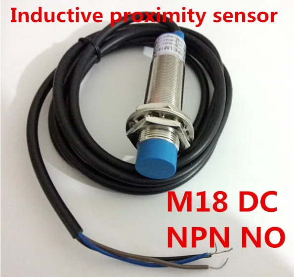 high quality China cylinder non-flush type M18 proximity inductive sensor switch NPN NO DC 3 wire, distance 8mm detect metal