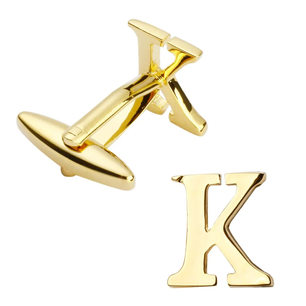 

2017 men's jewelry fashion the French shirt sleeve cuff golden letters K cufflinks 5 on packing/wholesale free shipping