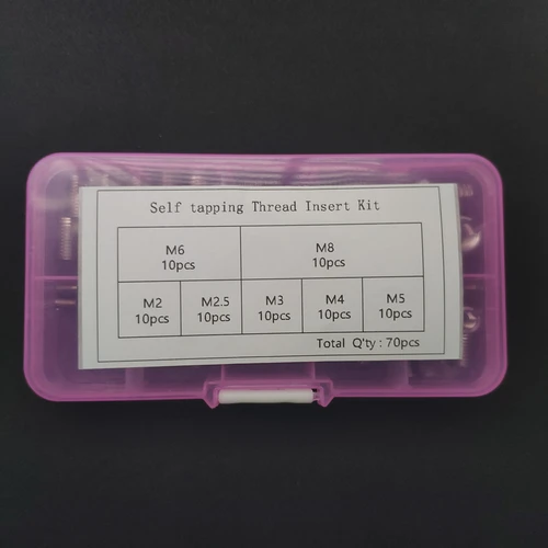 Imagen 2 del producto Kit de reparación de roscas autorroscantes de acero inoxidable, kit de buje de tornillo autorroscante, M2,M2.5M3,M4,M5,M6,M8, 70 unidades por lote