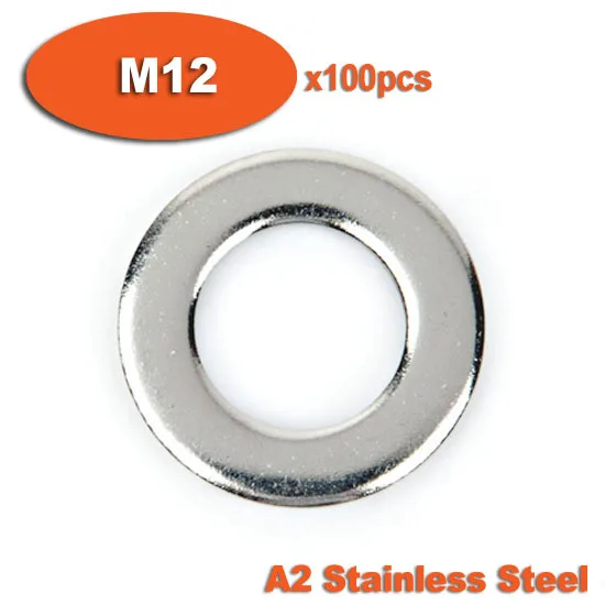 

100pcs DIN125 M12 A2 Stainless Steel Flat Washer Washers