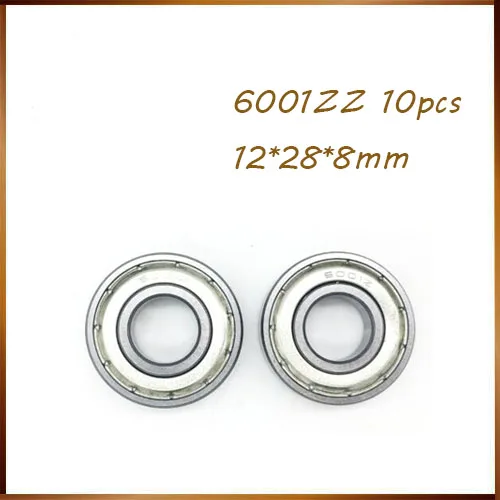 

Free shipping 10pcs 6001ZZ Double Shielded Deep Groove Ball Bearings 28x12x8mm 6001ZZ