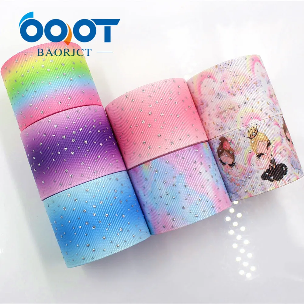 OOOT BAORJCT I-181123-278,38mm,10yards flash Ribbons Thermal transfer Printed grosgrain,Gift wrapping DIY handmade materials