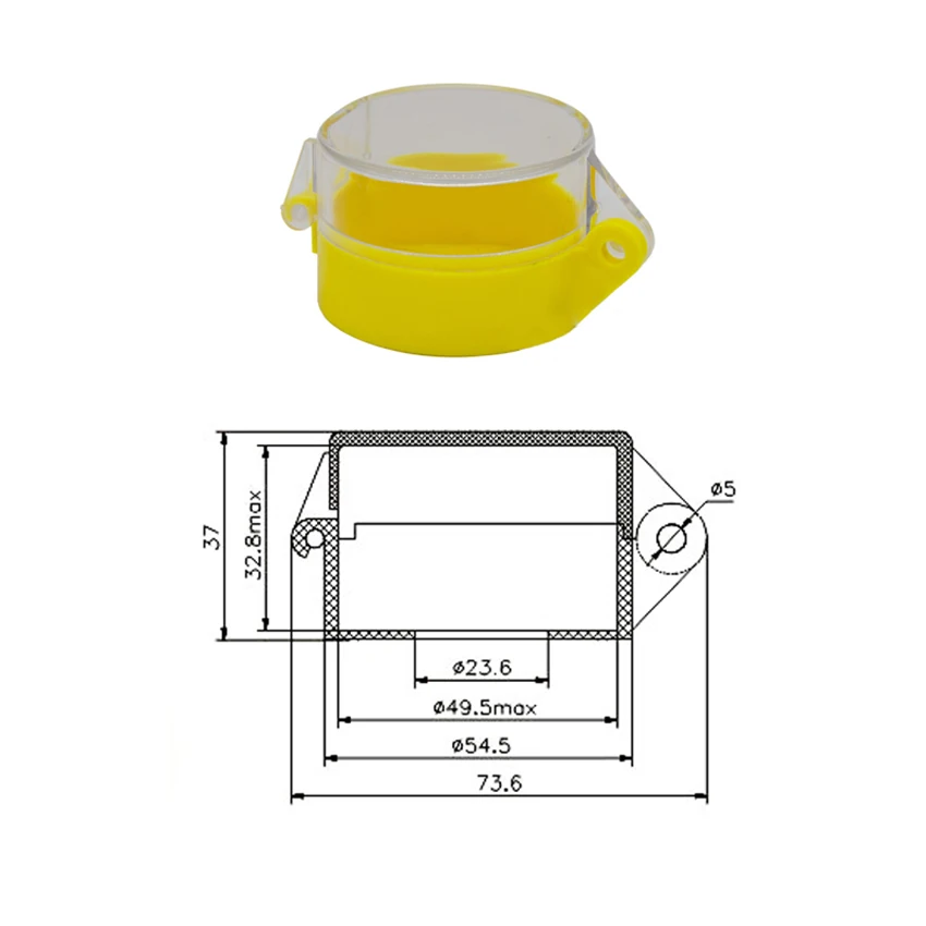 Couvercle de commutateur d'arrêt d'urgence, protection pc Durable pour bouton plat, bouton-poussoir/bouton de 22MM, 55x37MM, 1 pièce