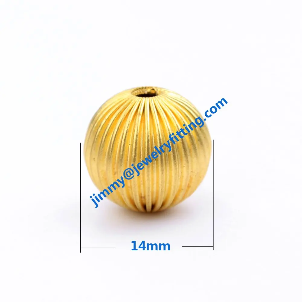 jewelry findings wholesale 14 mm corrugate beads raw brass round shape  jewelry findings wholesale