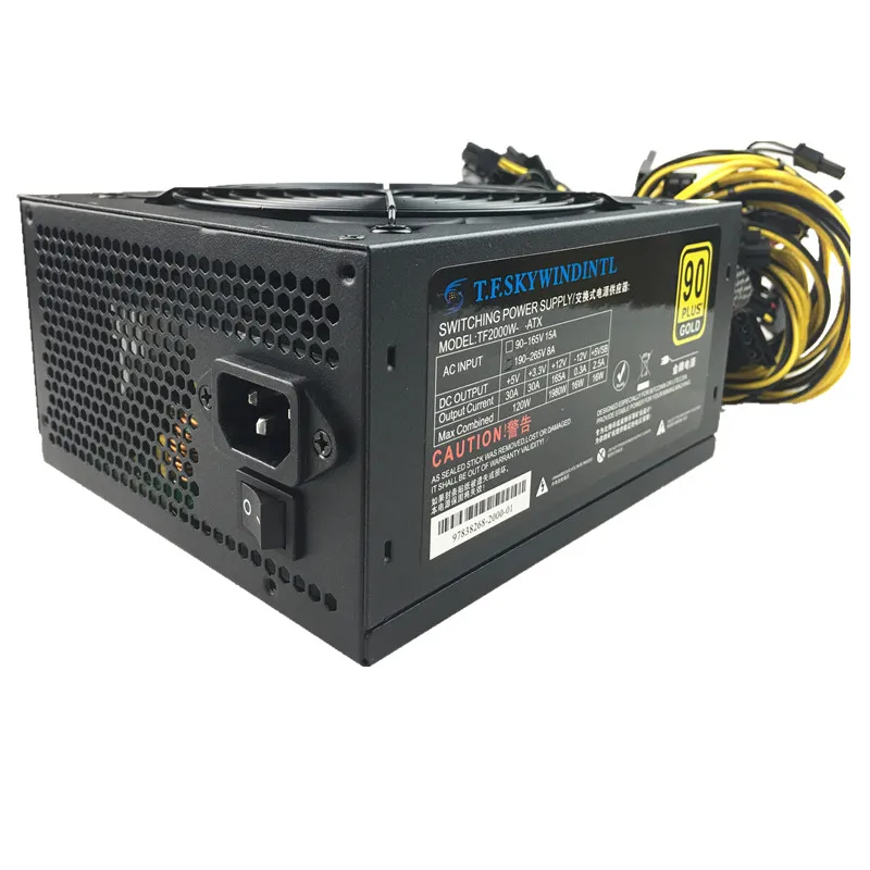 ETH – ATX Asic Bitcoin Miner 2000W, alimentation PC PSU pour RX 480 RX 470 RX 570
