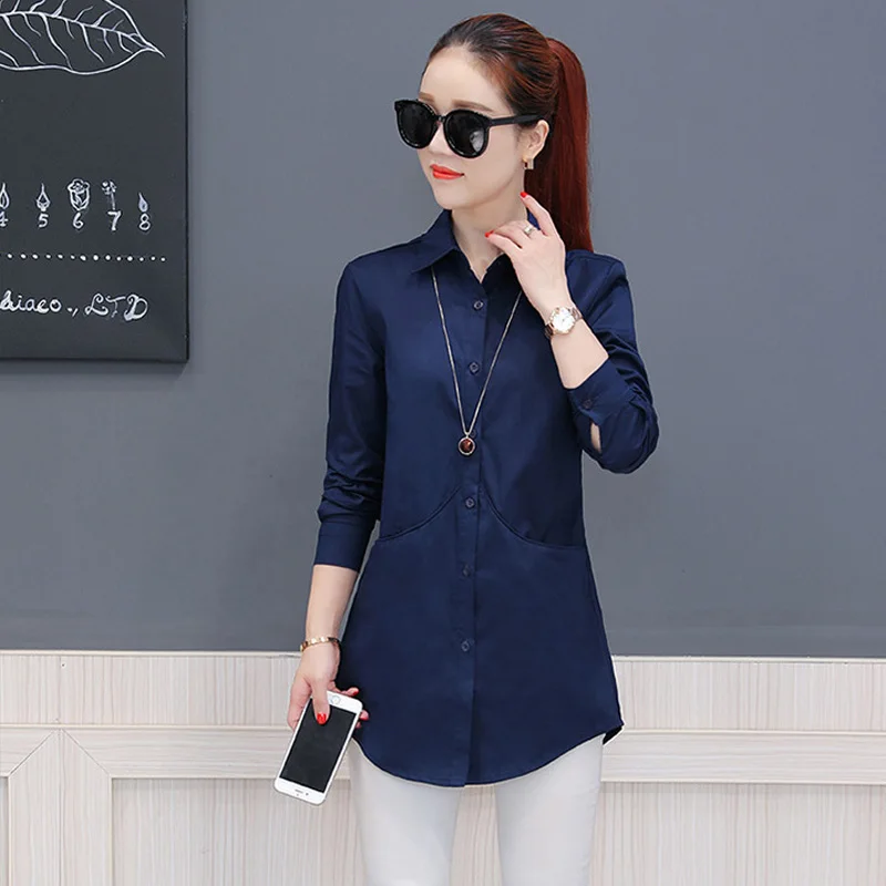 Korea Style Women Blouse Shirts Elegant Women Cardigan Tops Solid color Casual Shirt Blouses Feminina Shirt Tops