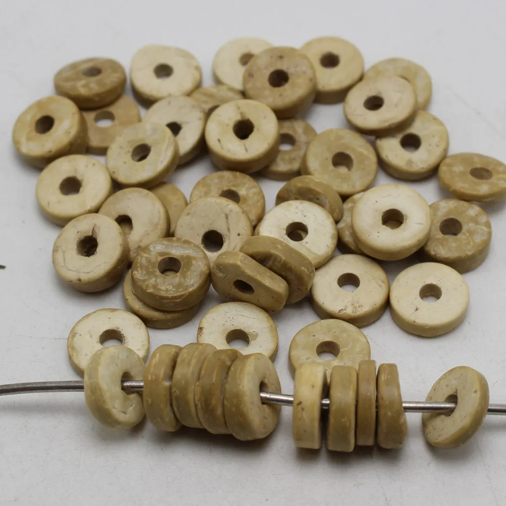 200 pcs Natural Coconut Heishi Beads 9mm