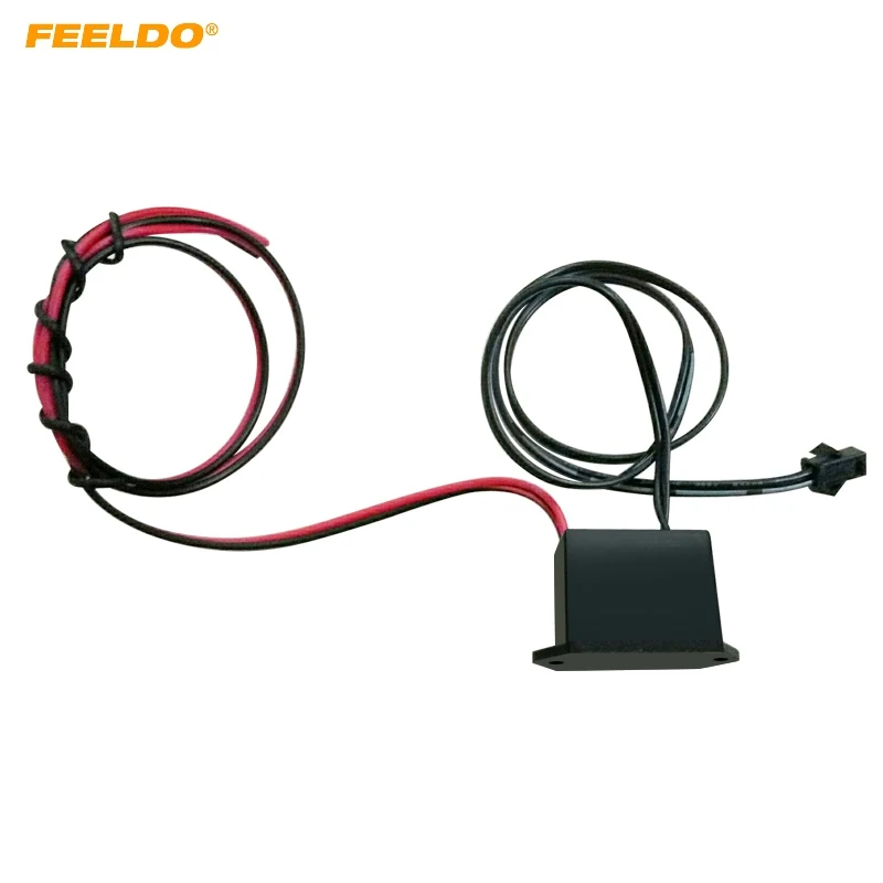 

FEELDO 5Pcs 12V DC Car Decoration EL Fibre Neon Glow Lighting Rope Strip Power Driver Inverter