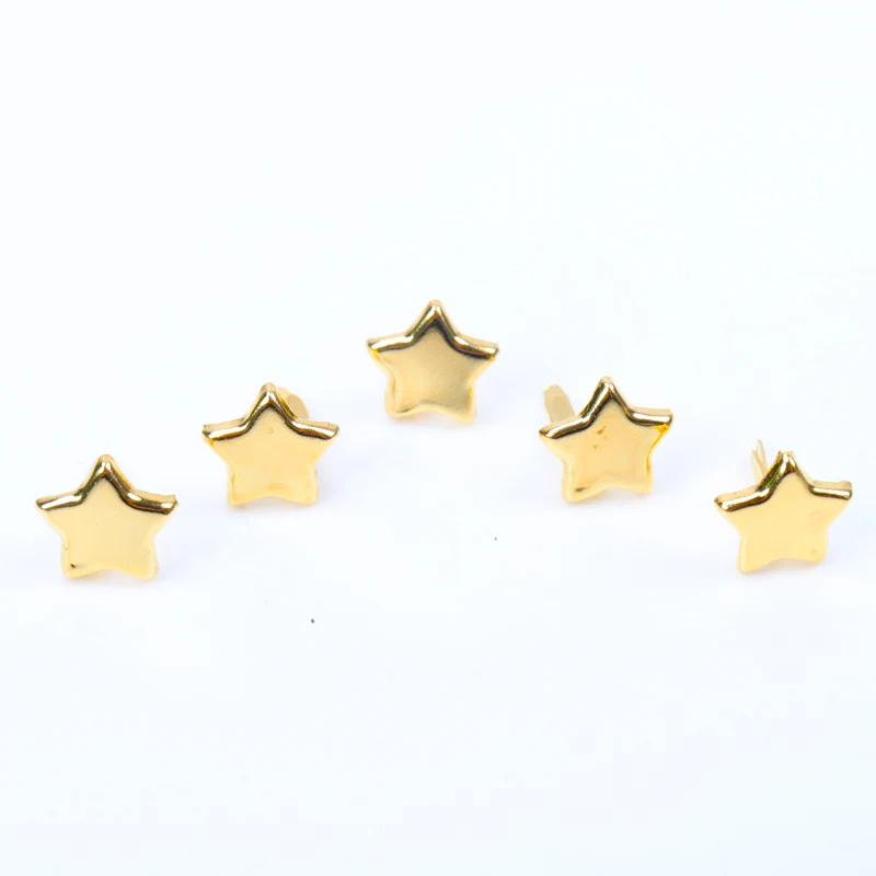 Gold Star Diy Brads Scrapbooking Embellishment Fastener Brad Metal Crafts For handmade Decoration 8mm 40PCs