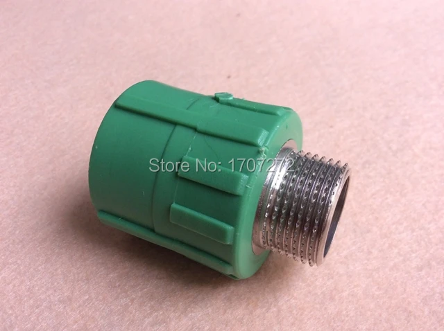 

Free shipping Color White Enviromental friendly PPR Male thread DN32X3/4" Fitting Connector for water pipe