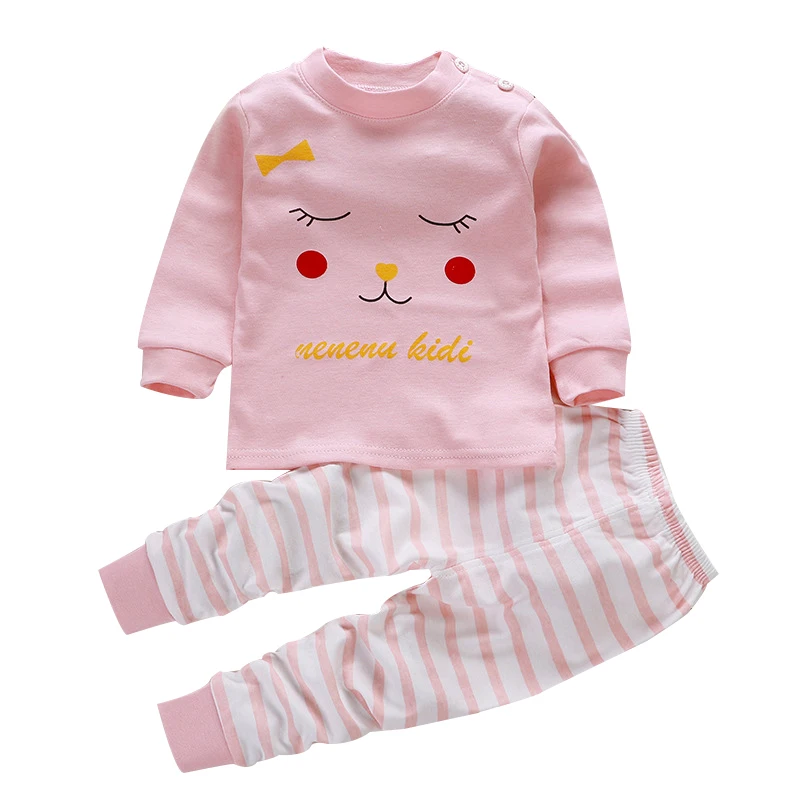 2019 New Spring Autumn Children Clothes 0-6 Year Cotton Baby Long Sleeve Long Johns Kids Clothing Set