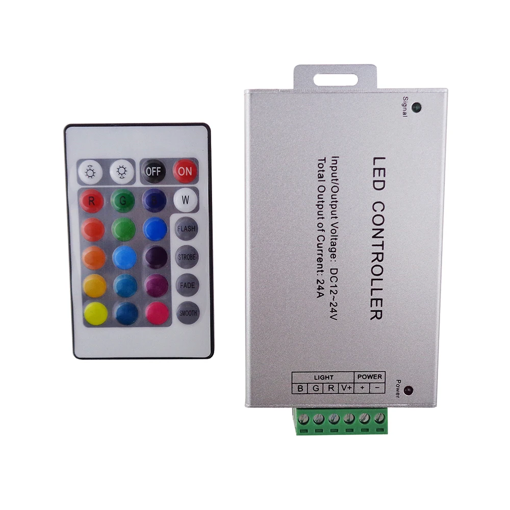 RGB led controller 24A 24 keys IR remote control  dc 12V-24V for 5050 /3528 led strip 1PCS NEW#LRT15668#