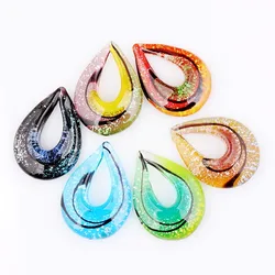 Fashion Wholesale 6pcs Handmade Murano Lampwork Glass Mixed Colorful Drop Pendants Charms Pendants