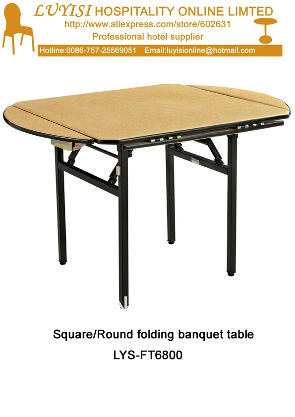 

4feet Folding Square/round banquet table,Plywood 18mm with PVC(White)top,steel folding leg,2pcs/carton,fast delivery