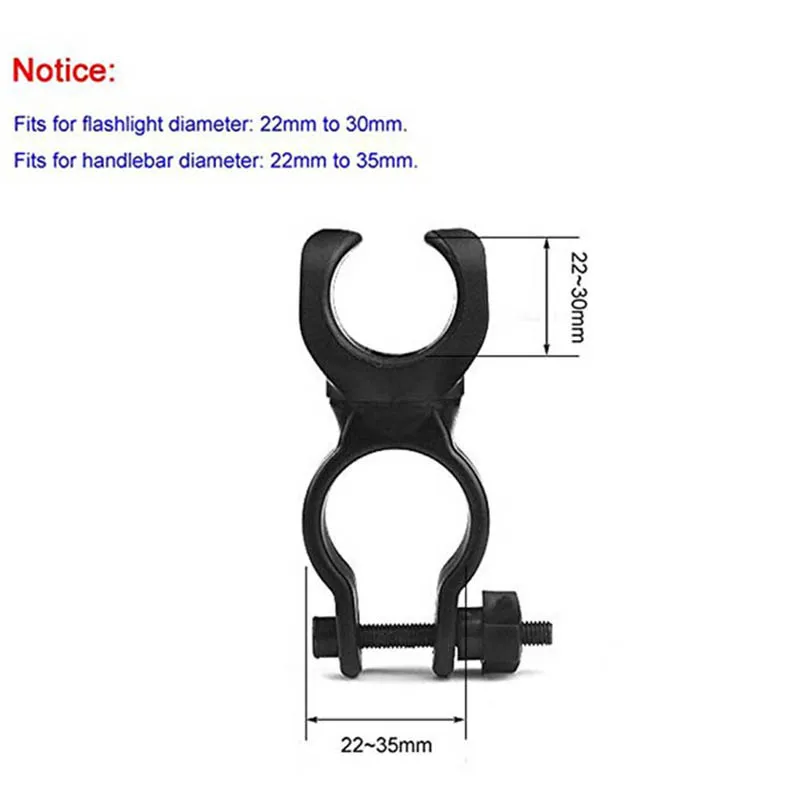 Bicycle Front Light Bracket Flashlight Holder Cycling Bike Light Torch Clip Mount 360 Degree Rotation With Antiskid Rubber