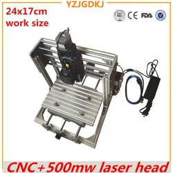 CNC 2417 GRBL control Diy high power 500mw laser engraving CNC machine 3Axis Wood Router with 0.5w laser