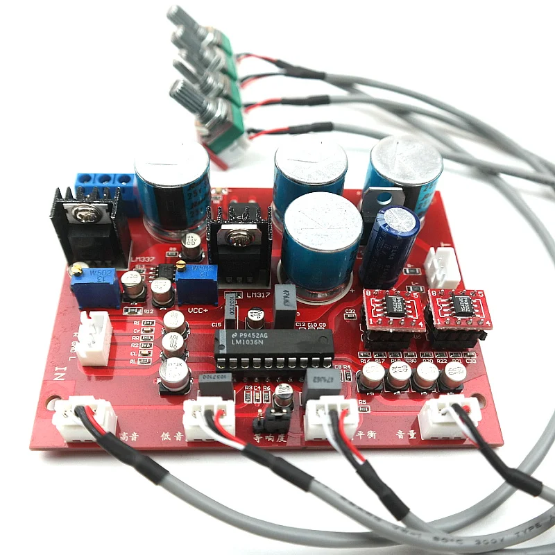 

Reference music fax circuit design LM1036 Tone board OP275 dual op amp + LF353 + lm317 + lm337 servo power supply