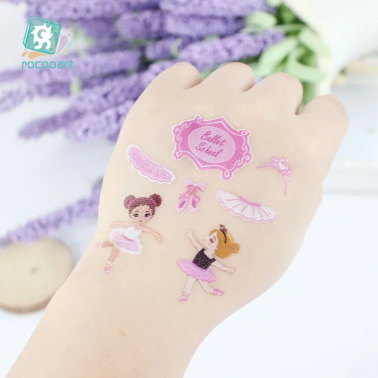 Rocooart Ballet Girls Tattoo For Kids Birthday Gift Cute Cartoon Fake Taty Children Body Art Waterproof Temporary Tattoo Sticker