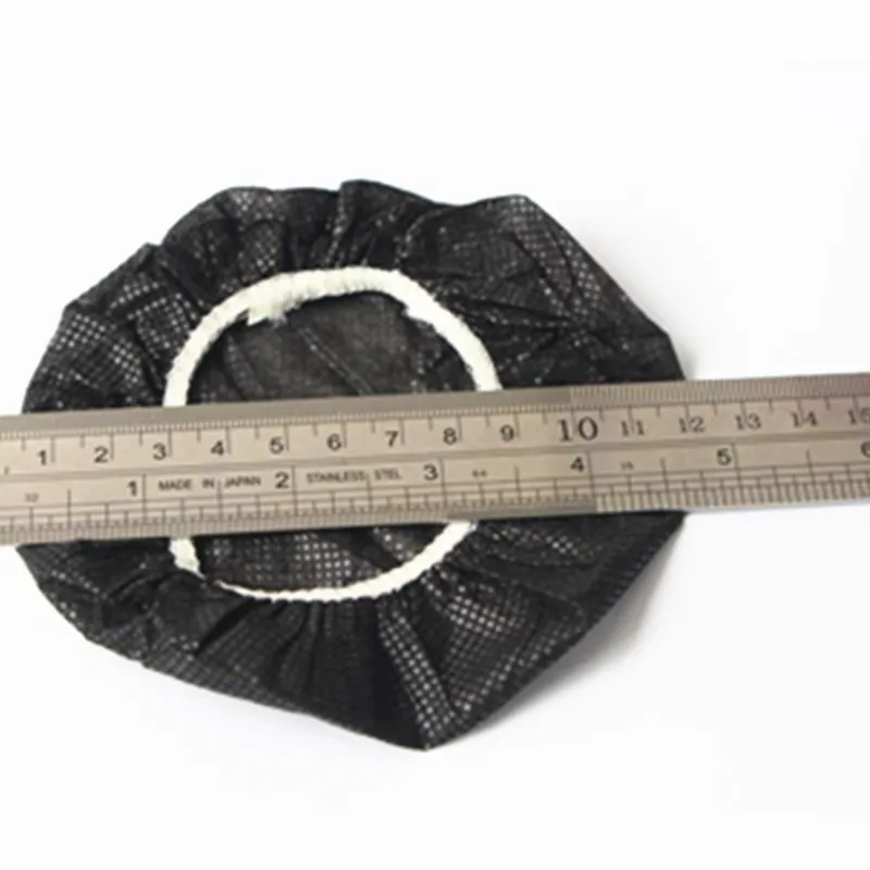 ชุดหูฟังสุขาภิบาลสีดำขนาด12-13ซม. 100ชิ้นที่ครอบหูแบบนอนวูฟเวนแบบใช้แล้วทิ้งเบาะชุดหูฟังสำรอง