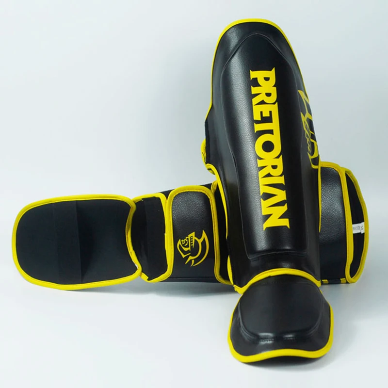 Pretorian 5 Colors Shin guards Greaves Instep Mma Foot Muay Thai Twins Fighting Men Mma Shin Guard for Training