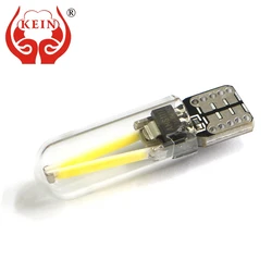 KEIN 2PCS Led T10 w5w Bulb 194 Lamp 5w5 wy5w Filament COB Glass Interior Dome Reading Signal Parking Warm White Car Light 12V