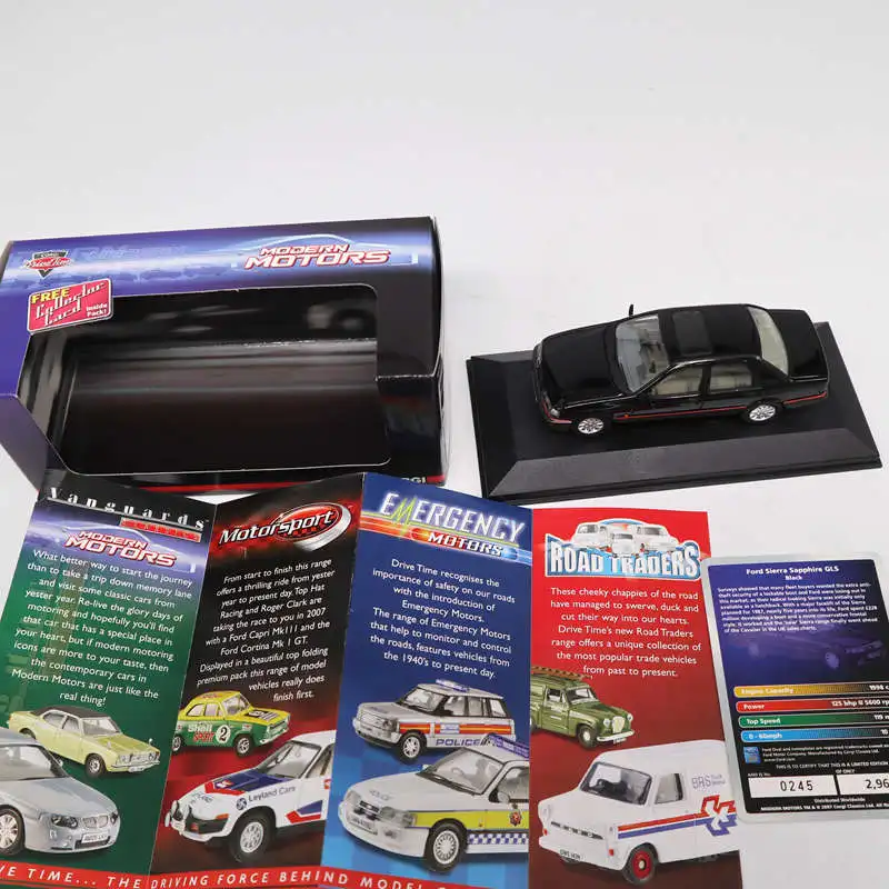 Corgi LLEDO Vanguards Modelos Diecast, Brinquedos Negros, Presentes para Automóveis, Coleção, Ford Sierra, Sapphire, GLS, VA09901, 1:43