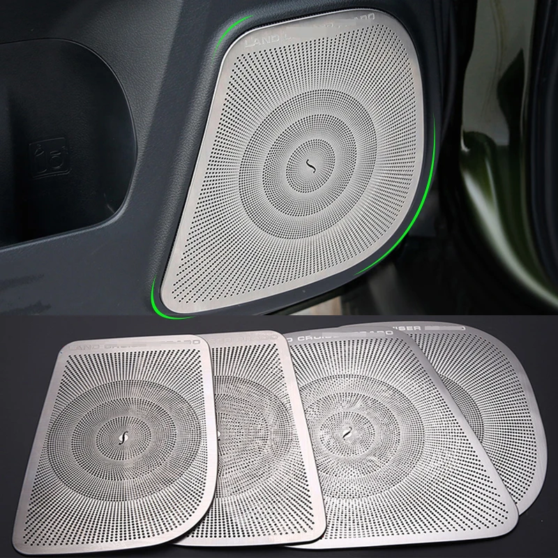 

Car Styling accessories 4pcs Fit For Toyota Land Cruiser Prado FJ150 2010-2019 stainless Car Door Speaker Decoration cover Trim