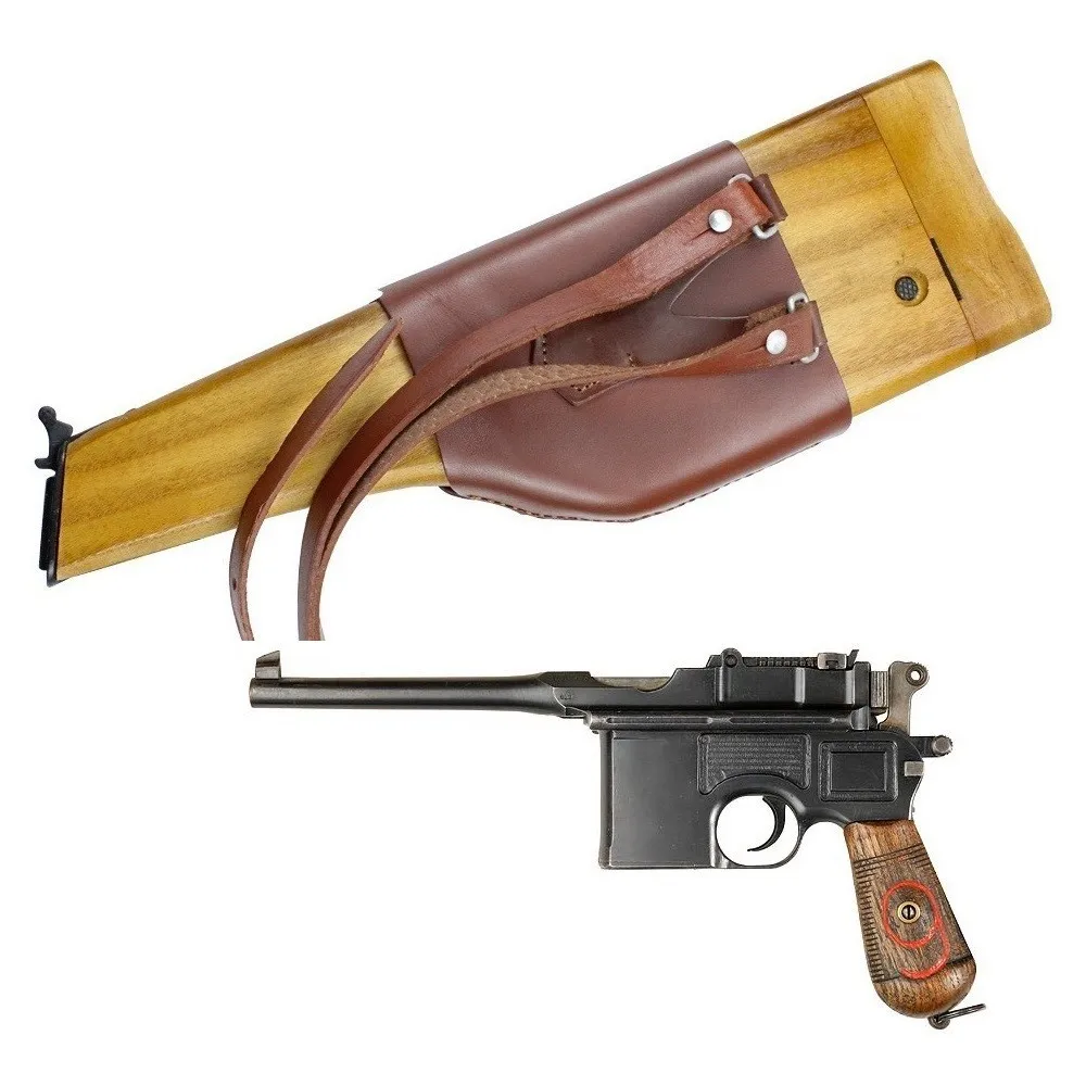 Broomhandle-funda de madera con correa para el hombro, eslinga alemana, sin pistola, para Mauser C96