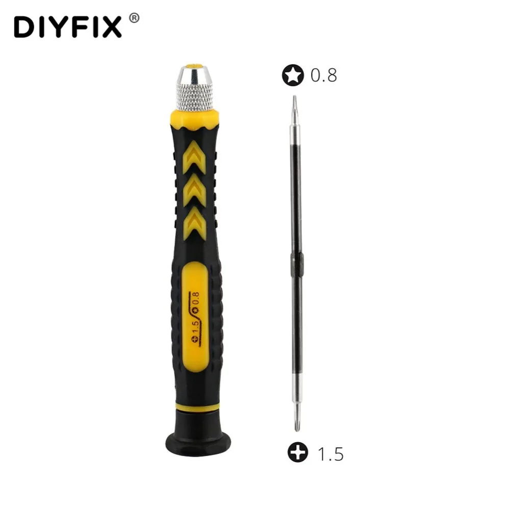 DIYFIX Precision Screwdriver Double-Head 0.8 Pentalobe 1.5 Phillips for iPhone Samsung Mobile Phone Repair Tools Hand Tools Set