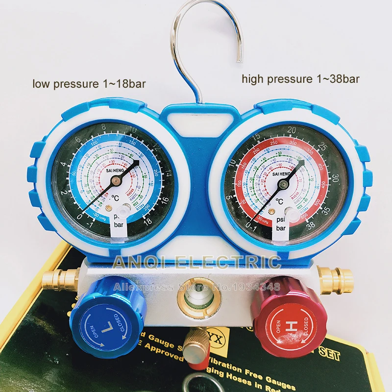 Refrigerant Air Conditioner fluoridize regulator kit double gauge