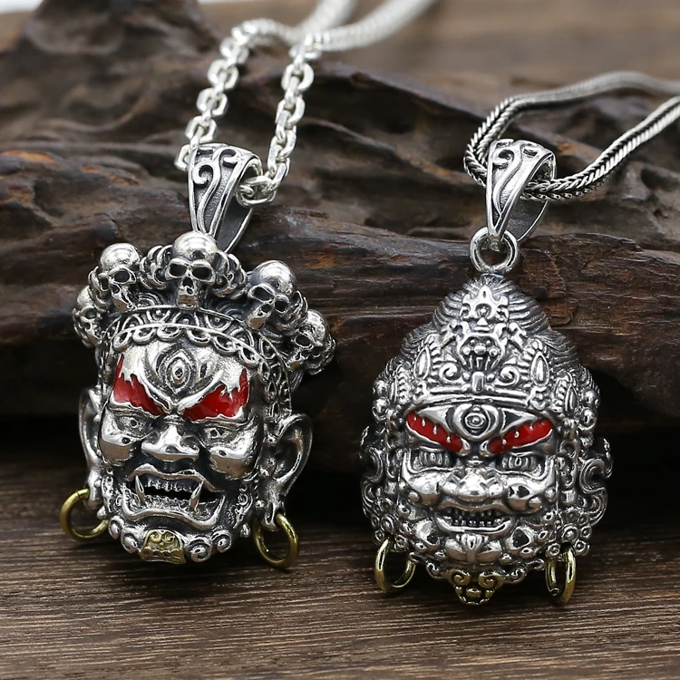 925 Silver Tibetan Yellow Jambhala Buddha Pendant Sterling Silver Zambhala Wealth Buddha Pendant Mahakala Buddha Pendant Amulet