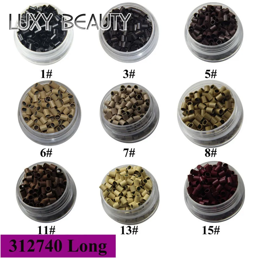 Long Hair Micro Rings Beads Links 250pcs 31*27*40 For Cold Fusion Hair Extensions Tip Hair Tools Dreadlock Accessories 9 Colors