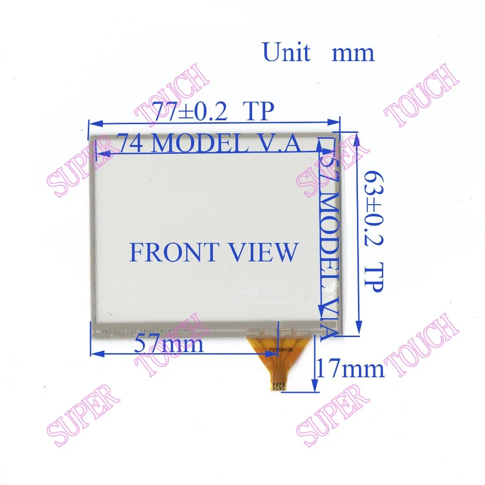 

ZhiYuSun for LTV350QV-F09 4WGOB NEW4 Four Wire Resistive Touch Screen Cardvd 77mm*63mm made in Taiwan 4WGOB 77*63