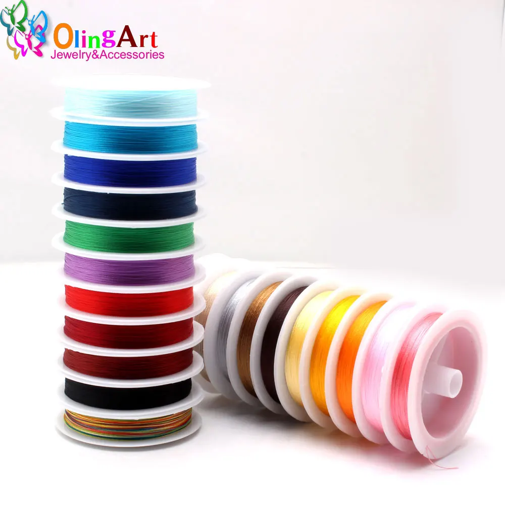 OlingArt 0.3/0.5/0.7/1.0MM Mixed Multicolor Options Nylon Thread Line/Wire/Rope Choker Earrings Bracelet Necklace Jewelry Making