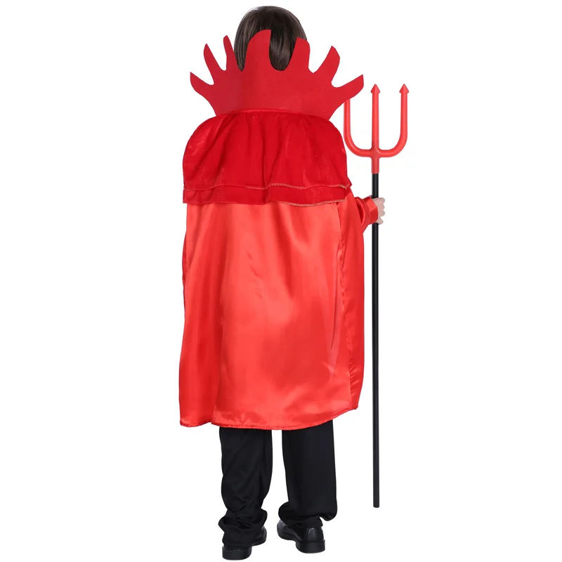 M-XL niños Halloween disfraces de demonio rojo niños Fiend Hell Devil Cosplay aterrador carnaval Purim desfile vestido de fiesta de disfraces