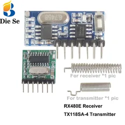 433Mhz moduł nadajnika i odbiornika bezprzewodowego kod nauki EV1527 moduł dekodowania wyjście 4CH z przyciskiem uczenia DIY remote