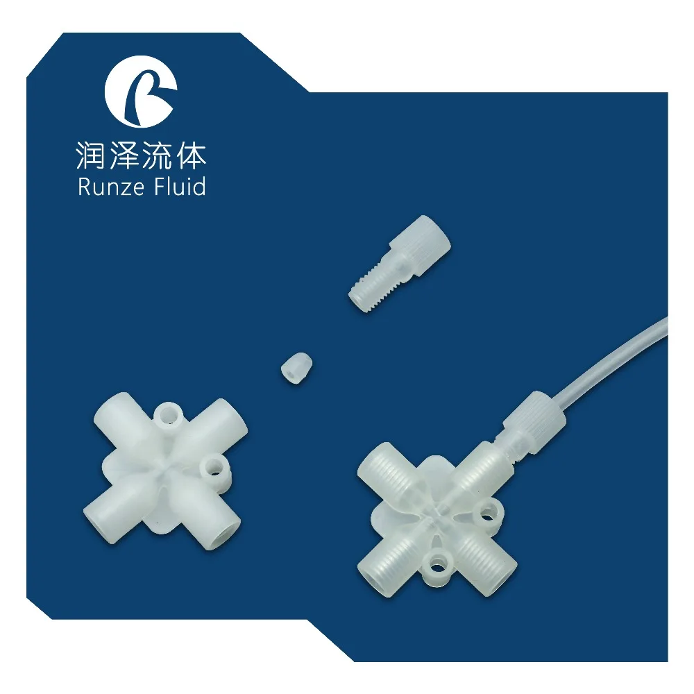 ¼-28 Flat Bottom Flangeless Fittings PTFE with Ferrules 1.6/2.0/2.5/3.0/3.2mm