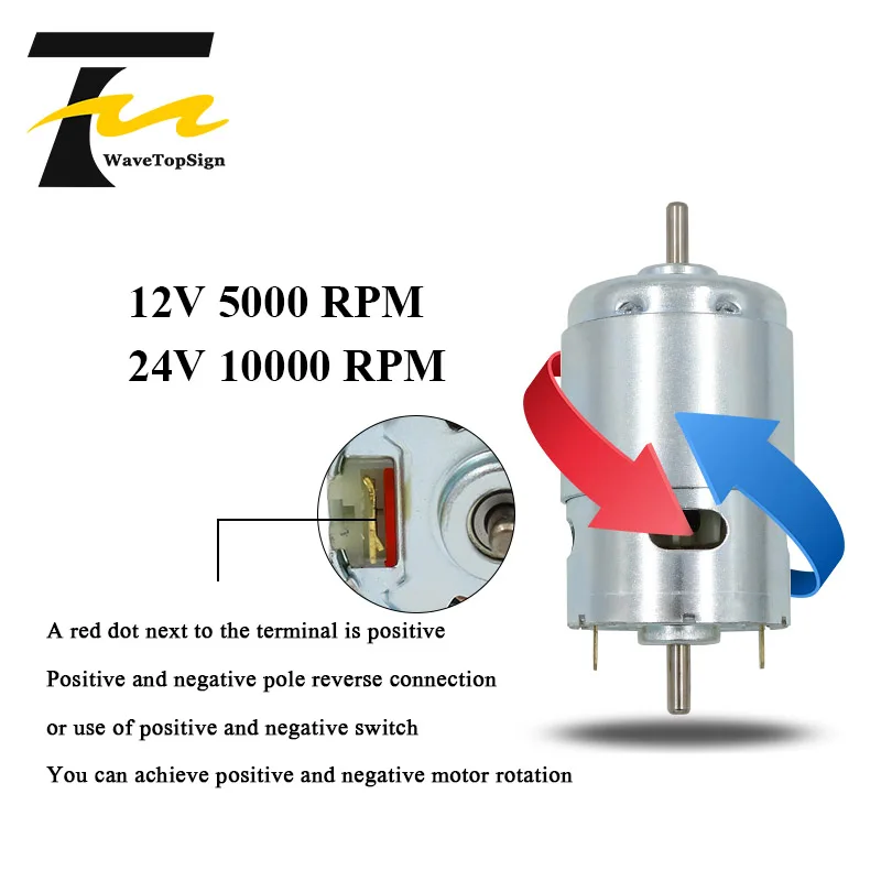 Picture 7: WaveTopSign Micro 895 Motor DC12-24V High Power Generator 2.05A 12000RPM Double Ball Bearing Large Torque
